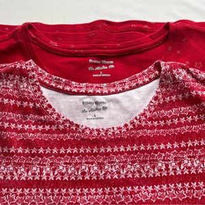 Studio Works Bundle Women’s Red Tops Size Large Star Print. 100% Cotton .